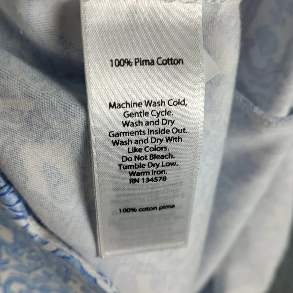 Vineyard Vines Shift Dress Girls L 12 14 Blue White Printed Sleeveless Preppy